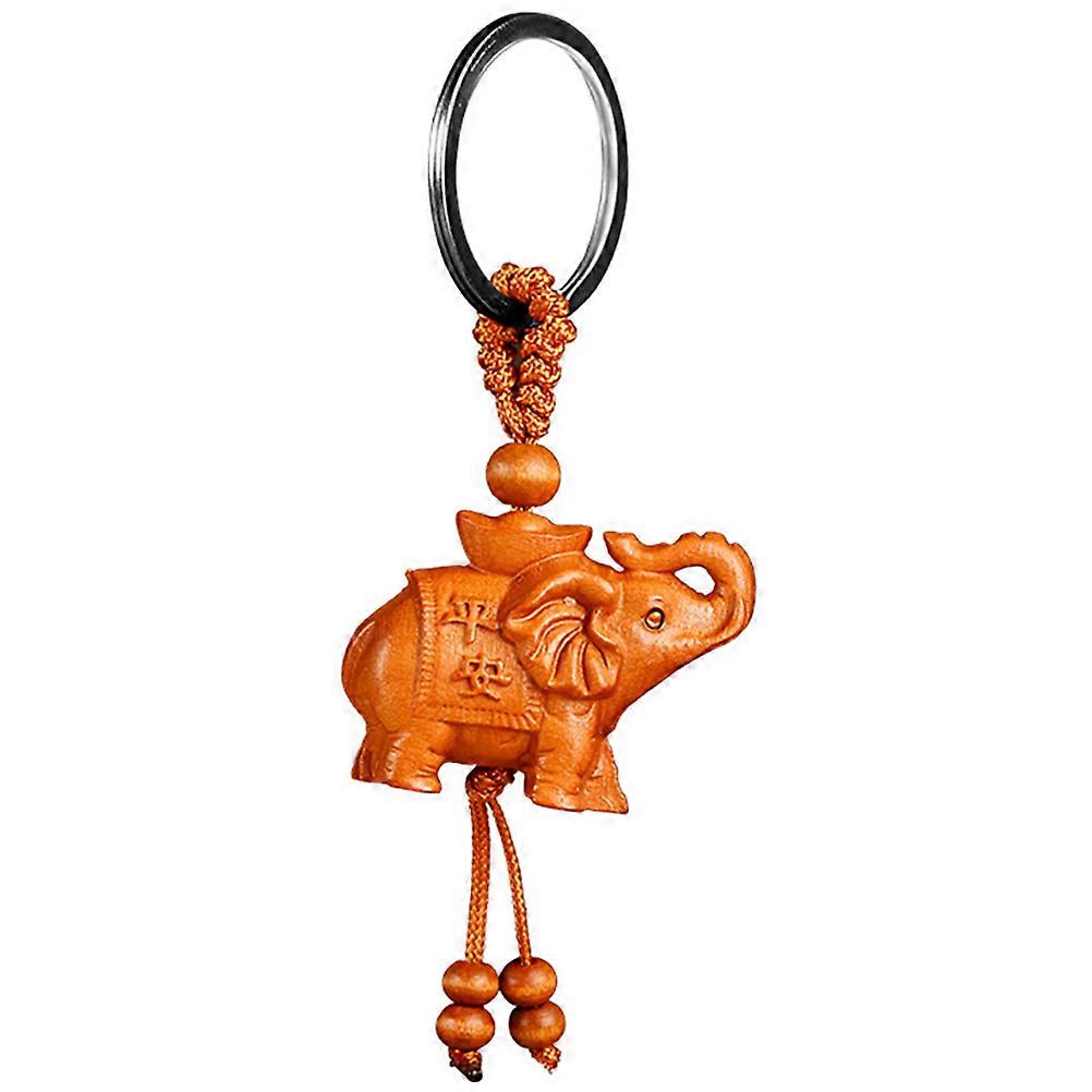 Wooden Keyring Elephant Charm Key Chain Decoration for Backpack