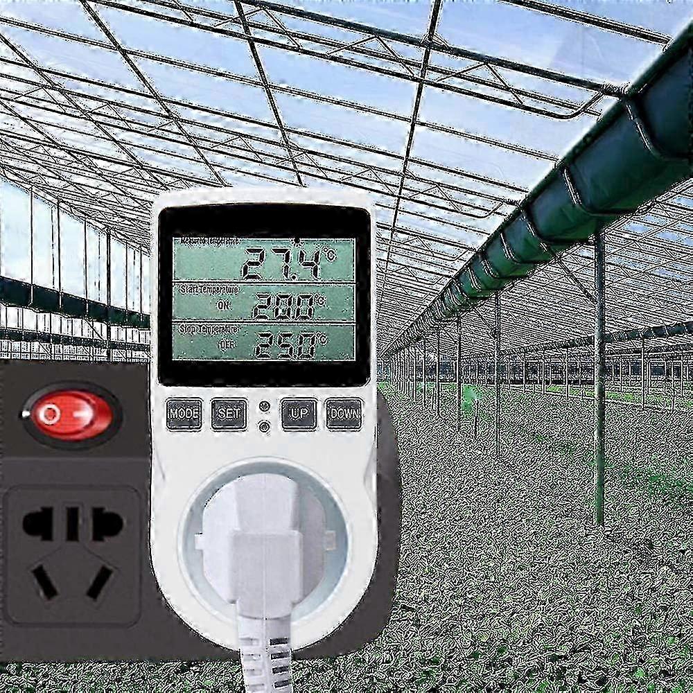 2026 Digital Temperature Controller, Heating Cooling Thermostat Socket LCD Temperature Controller, 230v for Greenhouse Farm Temperature Controller/Ter