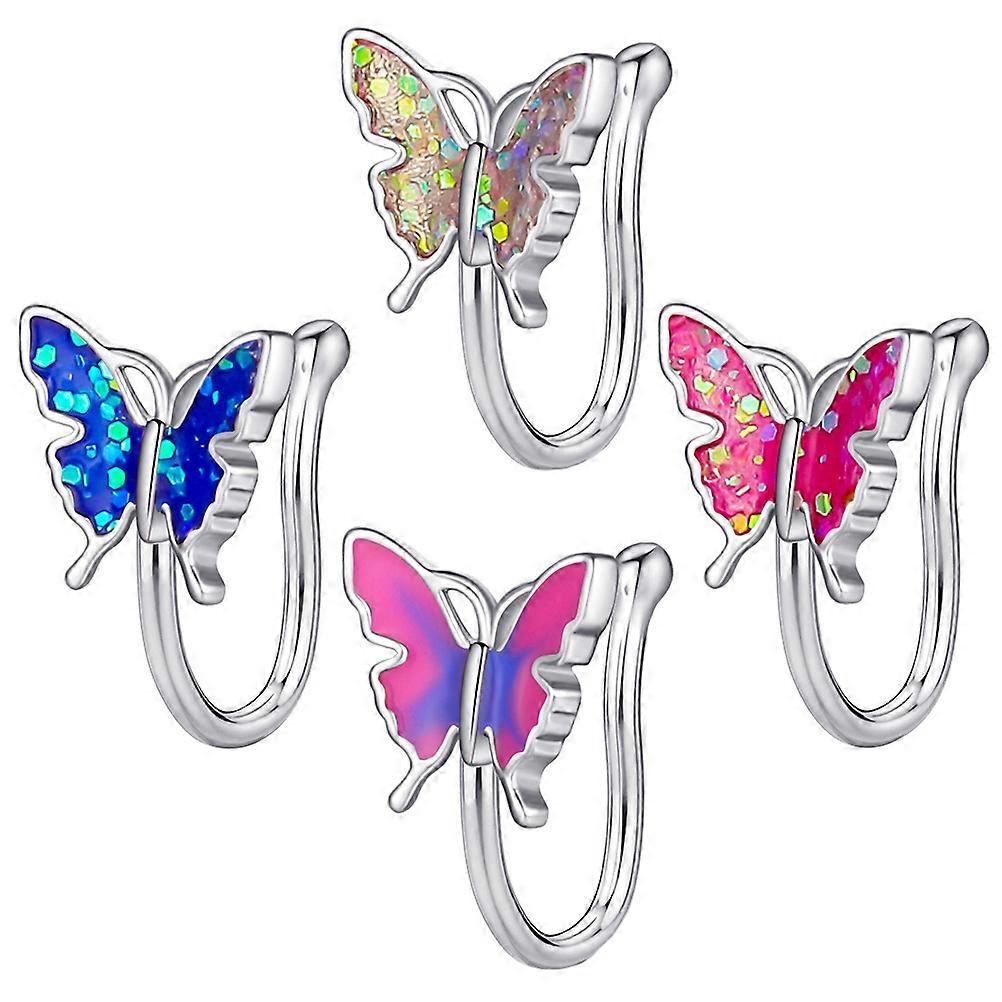 False Nose Rings Creative Nose Cuffs for Decoration 8Pcs Assorted Color