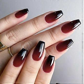 Glossy Psychedelic Swirl Reusable Press On Nails for Quick Application and Natural Look