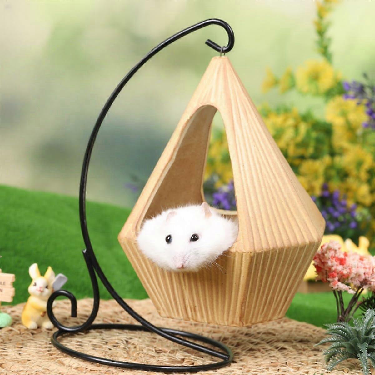 Hamster Hideout Ceramic Hexagon Hammock House with Cooling Design for Summer Cage Accessories