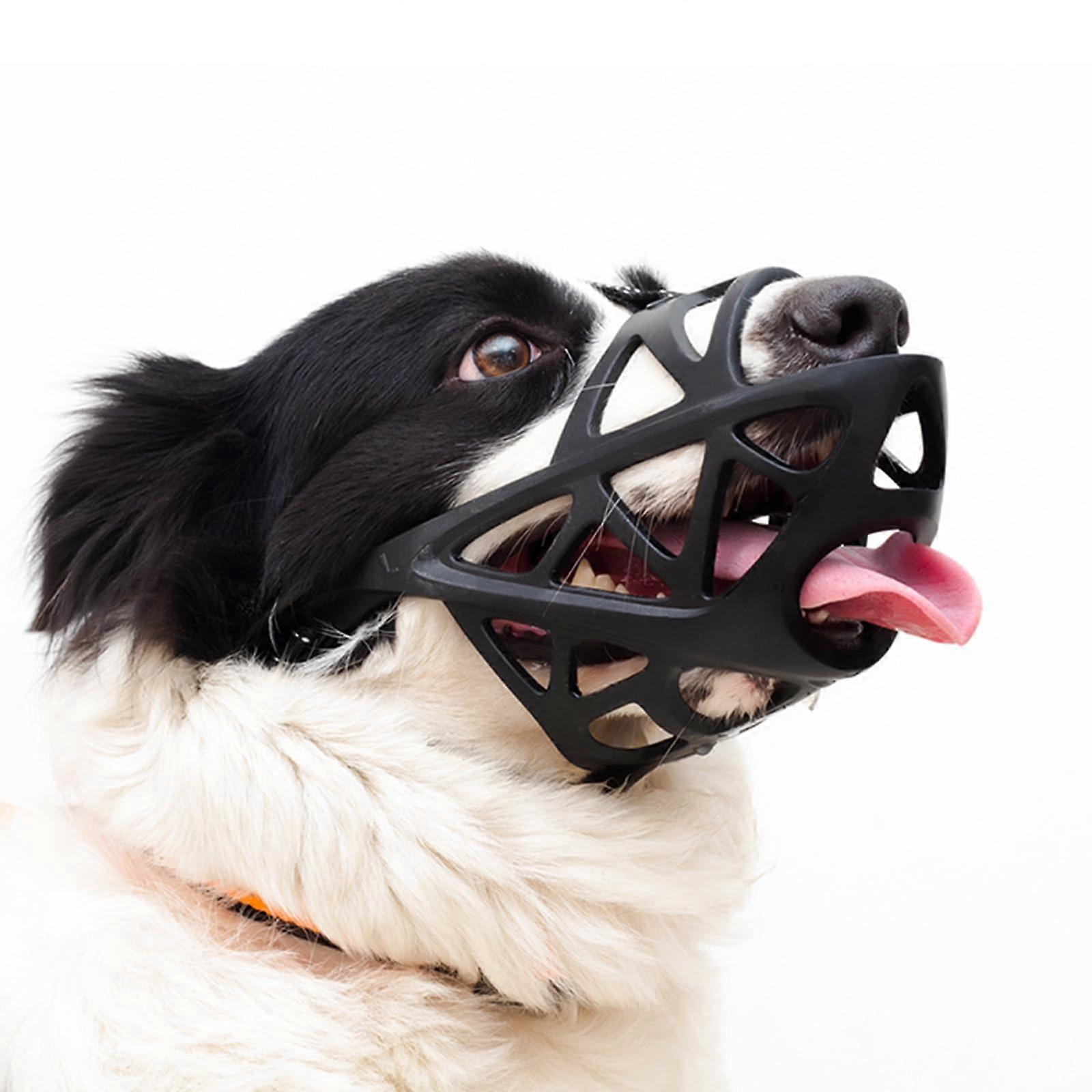 Dog Muzzle Basket for Medium Dogs Adjustable Fit Strap Prevent Biting Breathable TPR Cover