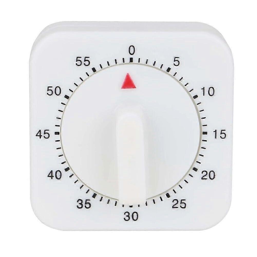 Mechanical Kitchen Timer 60Minute Countdown with Loud Ring Battery for Cooking Baking Games White