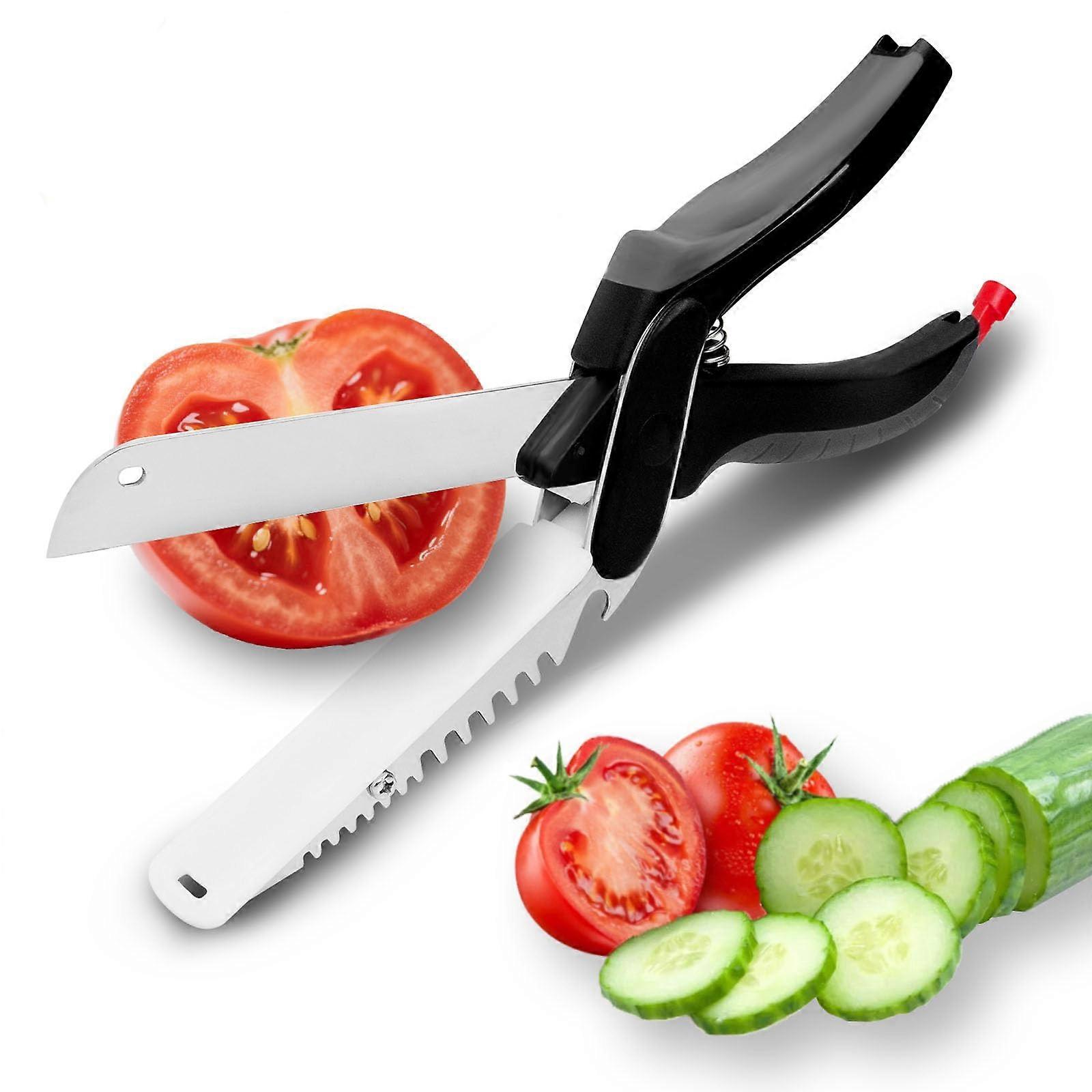 2in1 Kitchen Scissors and 4in1 Vegetable Chopper with Meat Tenderizer, Knife, Fork, Bottle Opener
