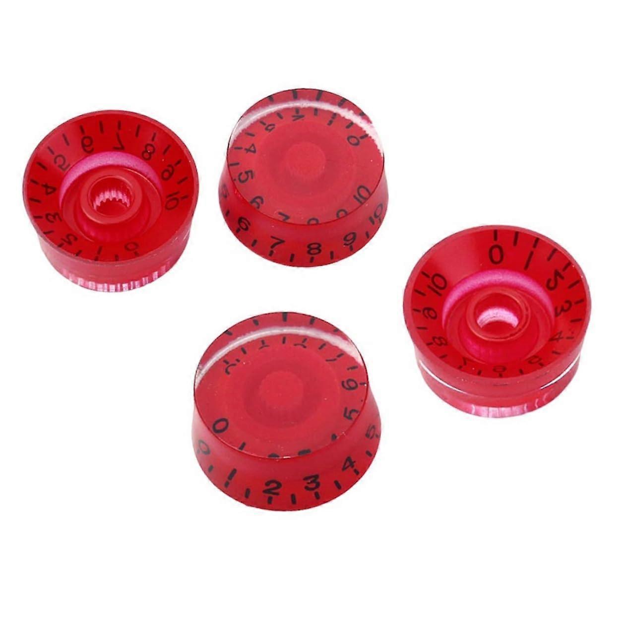 4pcs Red Speed Guitar Control Knobs Set for Electric Guitar, Easy Tool Installation