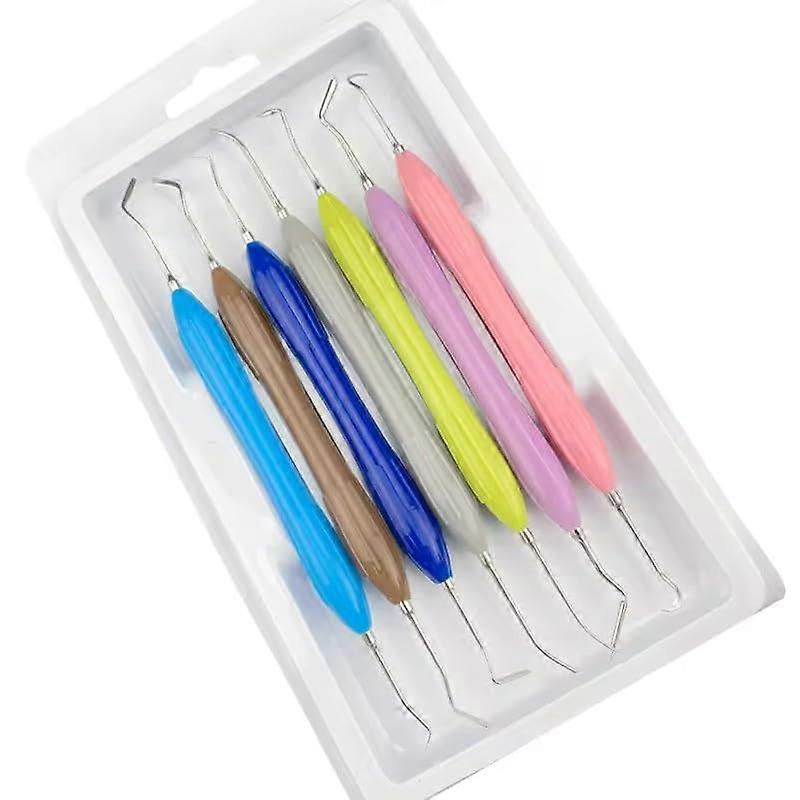 Dental Composite Instruments Set 7pcs with Ergonomic Silicone Grip and Precision Sculpting Tips