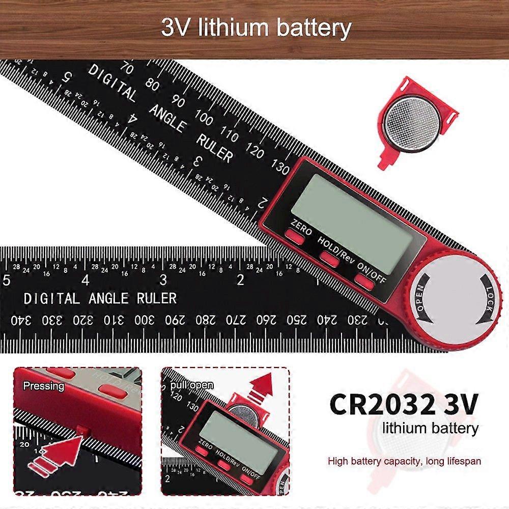 200mm Digital and Mechanical Protractor Angle Gauge Caliper Measuring Tool