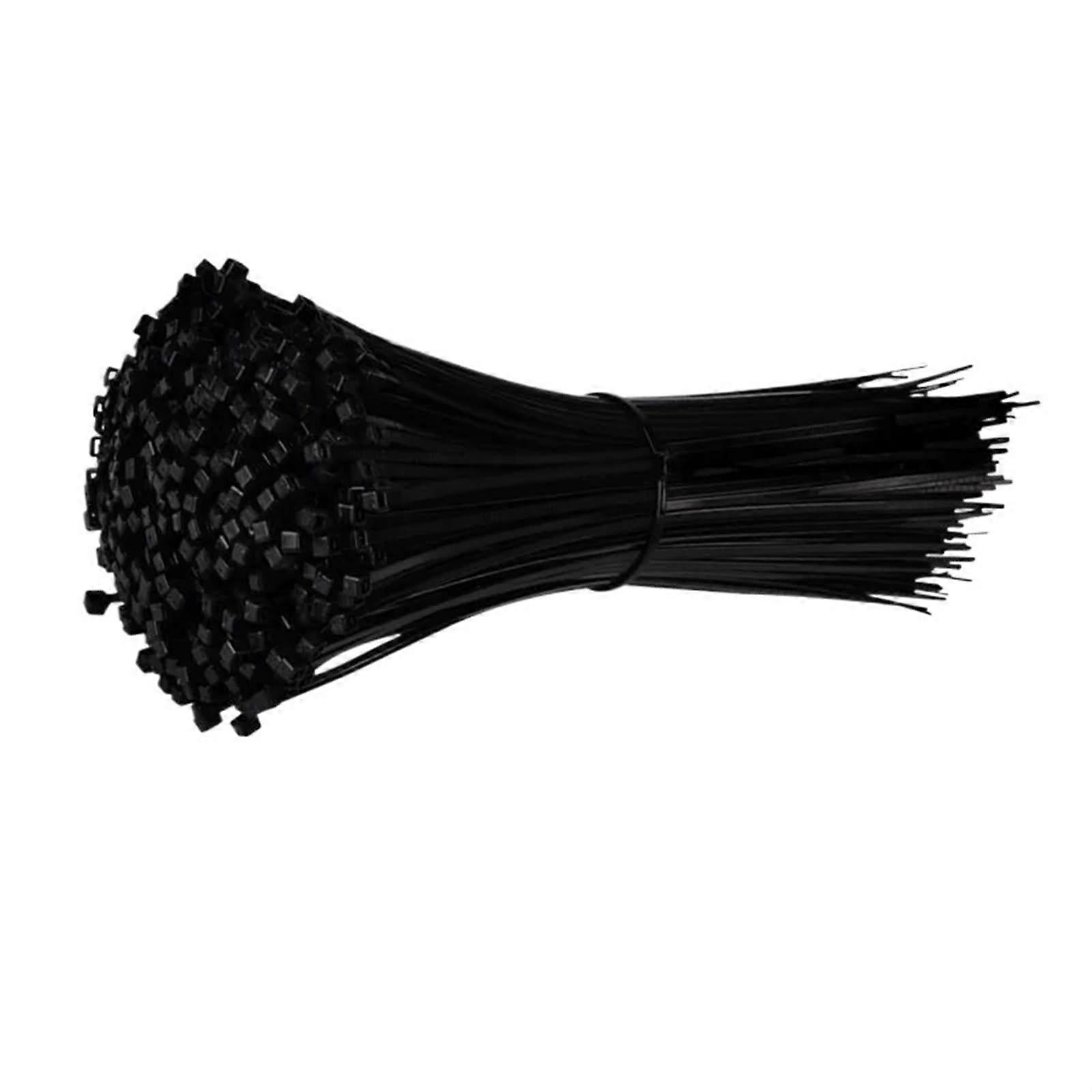 Black Nylon Cable Ties 3x150mm, SelfLocking Zip Ties 100 Pack for Secure Cable Management