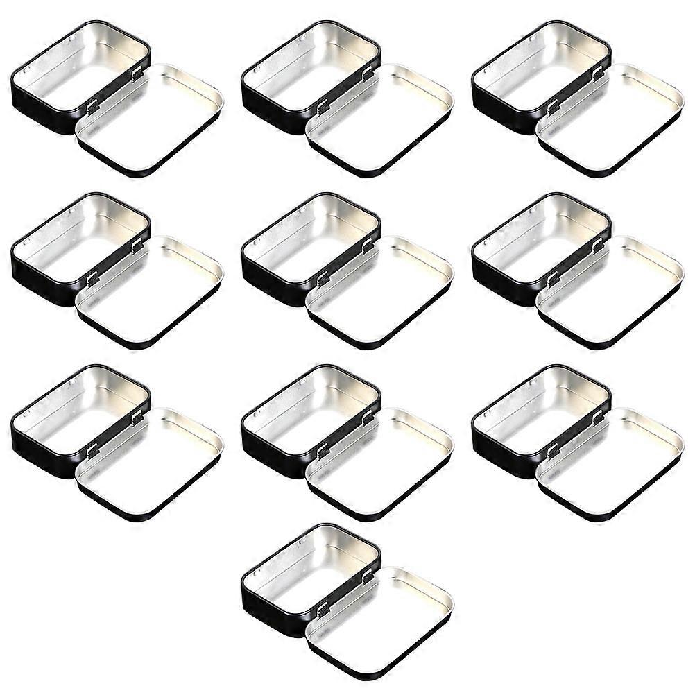Iron Box Storage 10Pcs Rectangular Tins Portable Containers with Lids
