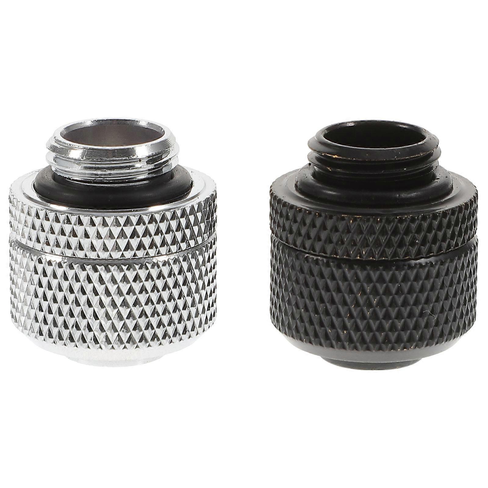 Computer Water Cooling Brass Fittings for Pipe with Thread Connectors 2Pcs