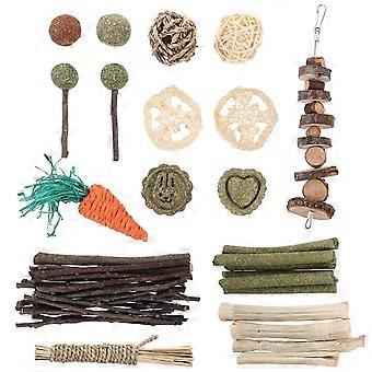 Kauspielzeug aus Holz für Kaninchen, Meerschweinchen und Hasen, 1 Set für Haustiere