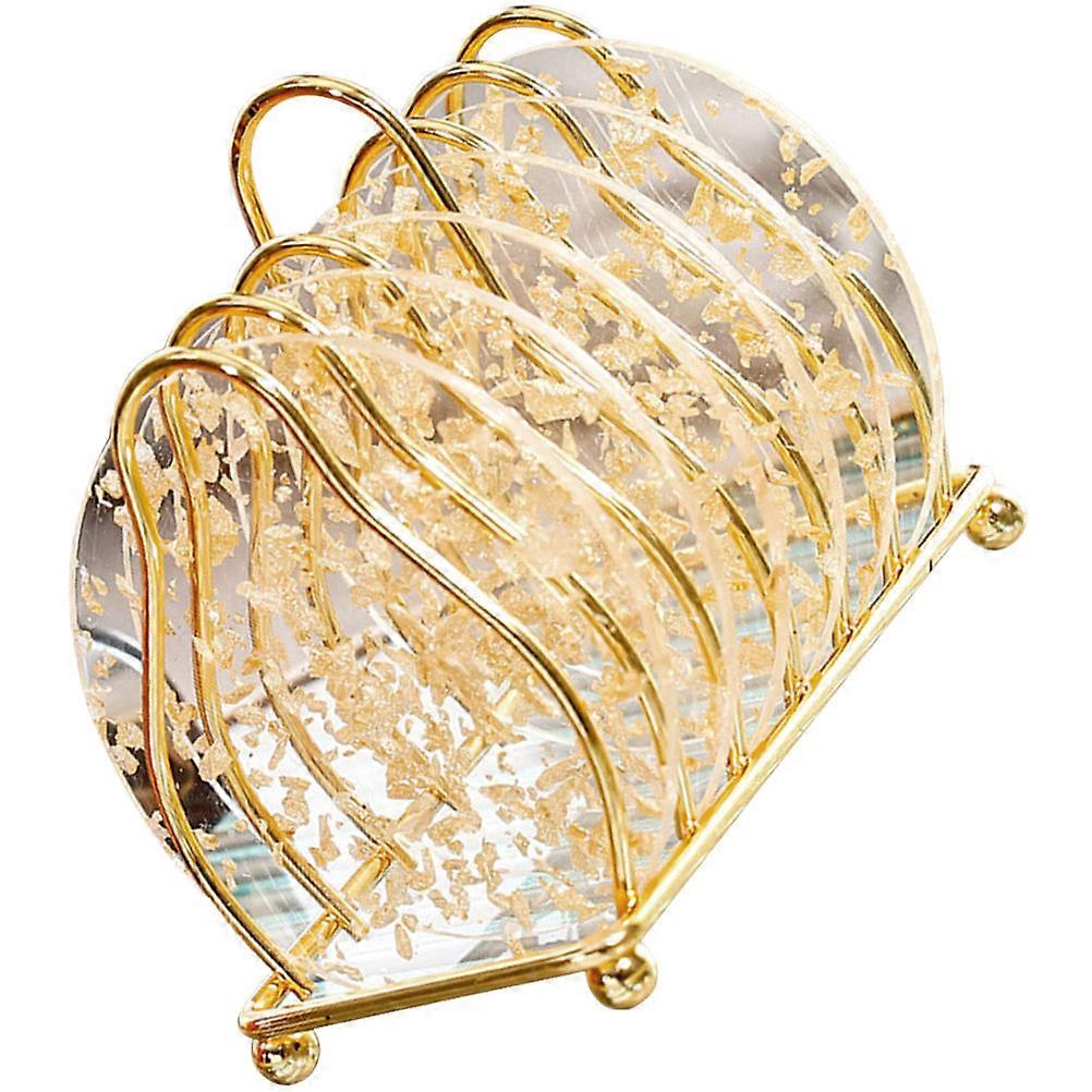 Clear Acrylic Coaster Set for Coffee Table Use 6Pcs Round Drink Pads