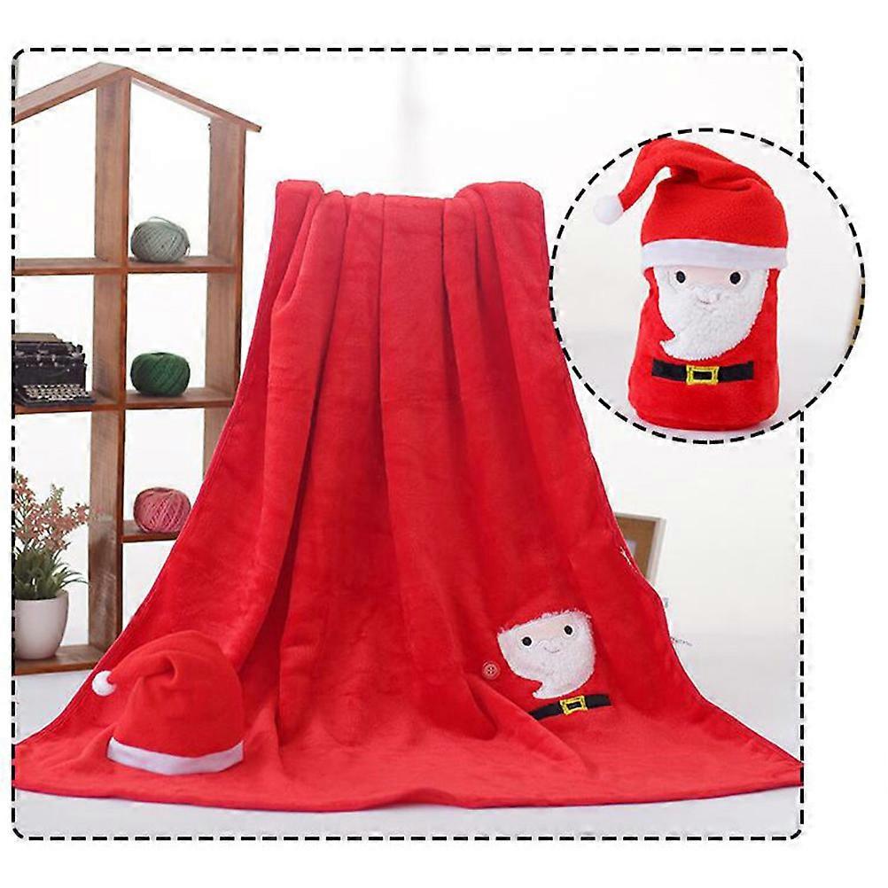 Christmas Hat and Blanket Flannel Blanket for Pets