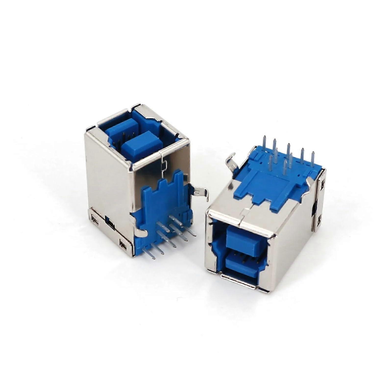 10Pcs USB 3.0 Type B Female Socket 9Pin Right Angle PCB Connector Speed Data Transfer
