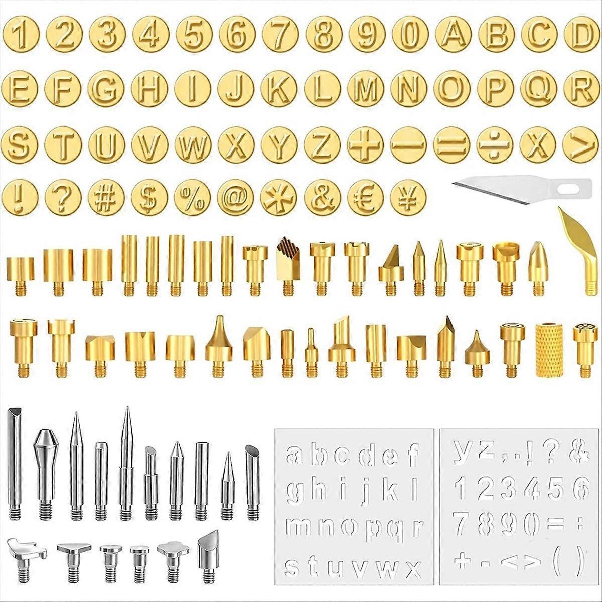 105 Pieces Wood Burning Tip Letters Set