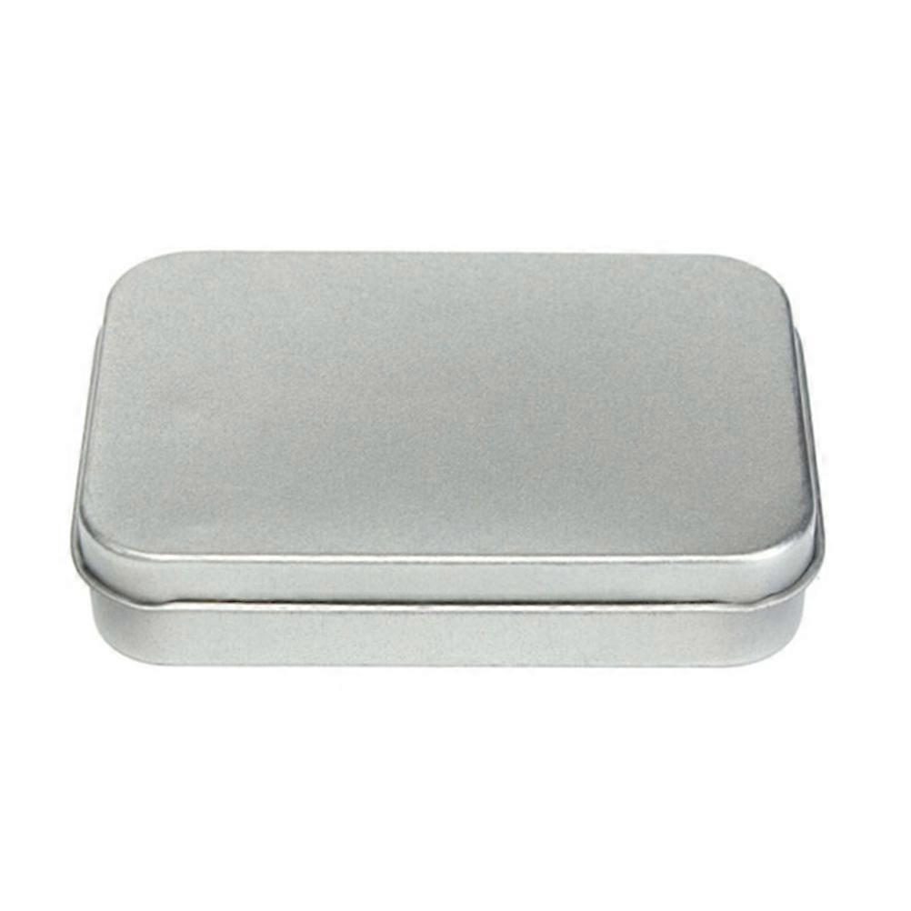 Mini Rectangular Tin 24Pcs Silver Empty Box Containers for Storage