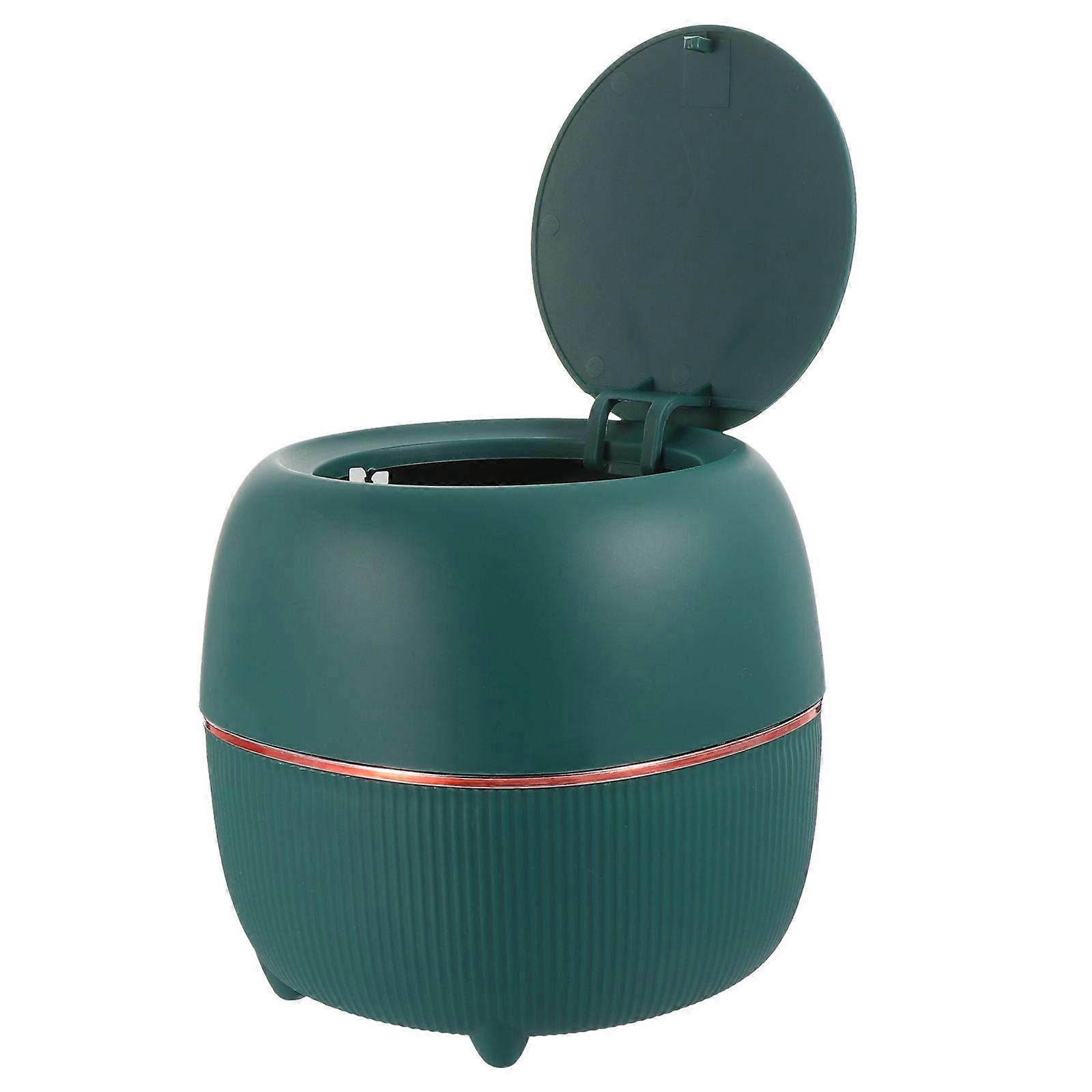Desktop Plastic Trash Can for Storing Mini Waste Bin in Green