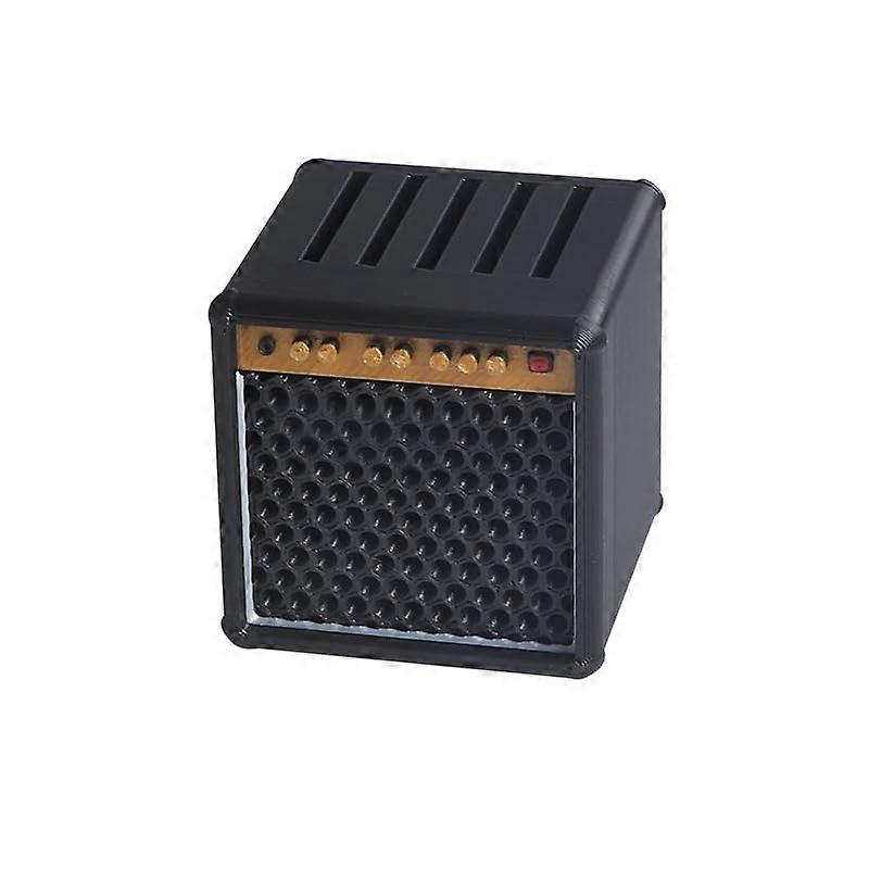 Guitar Pick Holder Case, Durable 3D Printed Mini Amp Design, PocketFriendly Pick Storage Black