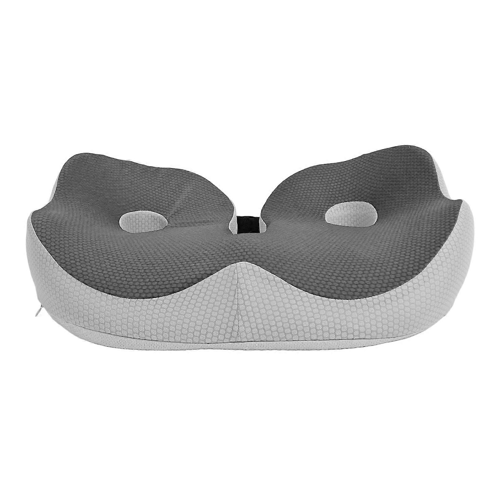 Memory Foam Seat Cushion for Tailbone and Sciatica Relief, Ergonomic U Shape with Strap, Dark Gray