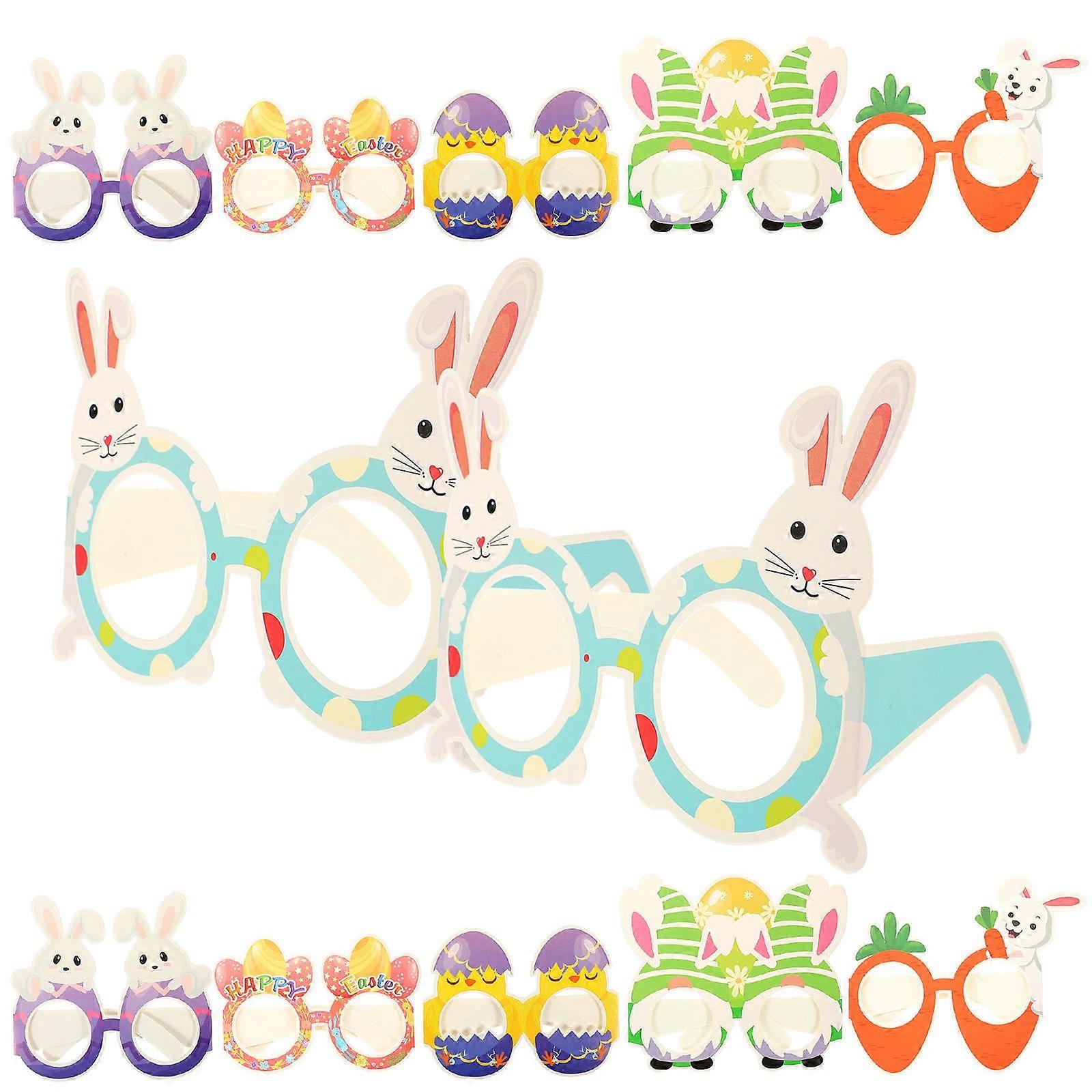 12pcs Easter Themed Glasses Easter Party Decorative Eyewear Easter Sunglasses