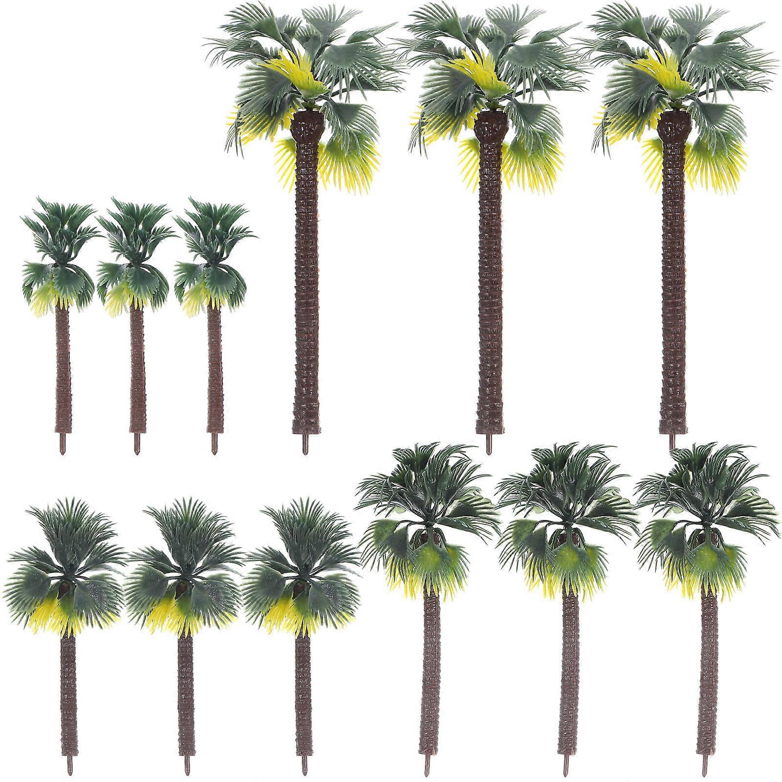 Scenery Model Tree Palm Tree Model for Decoration 12Pcs Plastic Pack