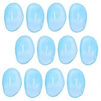 12Pcs Silicone Ear Covers for Hair Dye Protection Blue Color