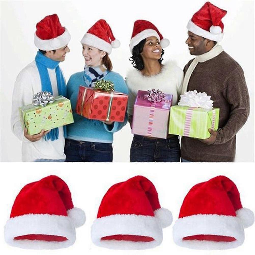 Klassische Weihnachtsmannmütze, 1-teilig, Plüschmaterial