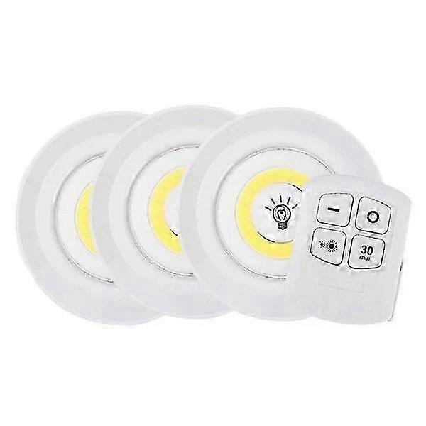 3-Pack LED Headlights with Remote Control, Warm White Light