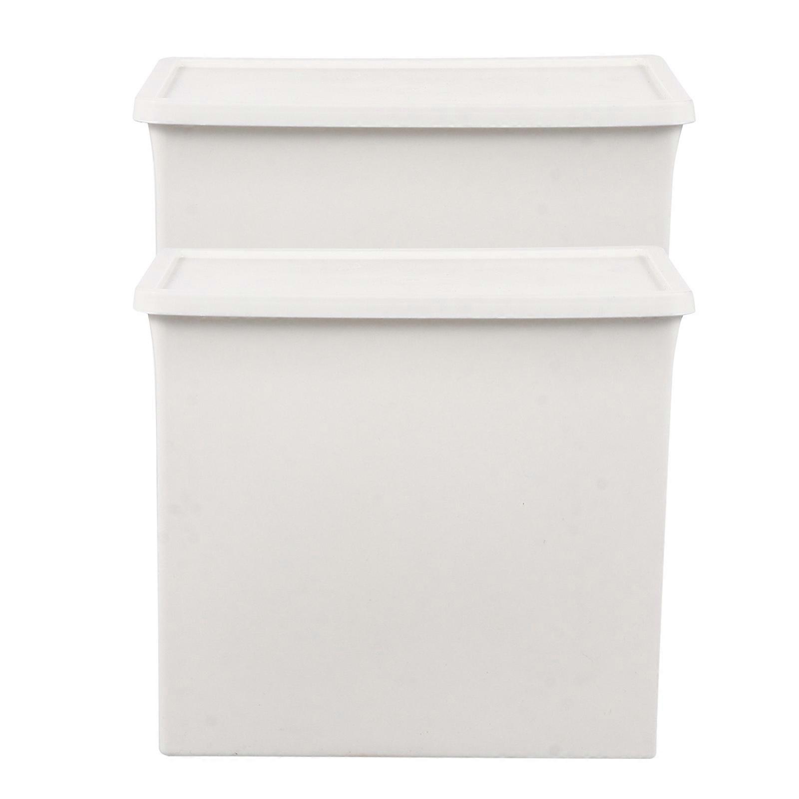 Plastic Container With Lid Rectangular Storage Organiser For Bedside And Sofa Side 17X11X7.2CM Functionality With Convenient Access 2Pcs