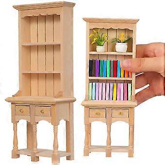 Miniatura Modello di Armadio In Legno Mini Libreria Dollhouse Furniture Scaffale
