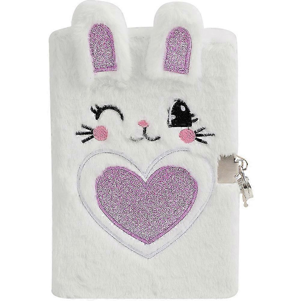 Plush Cover Notebook Fluffy Notebook Plush Diary with Lock Portable Fluffy Notebook