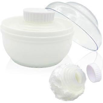 Storage Body Powder Container, Large 3.5" Fluffy After-Bath Case, Baby Care Face/Body Villus Puff Box, Makeup Cosmetic Talcum Container with Hand Hold