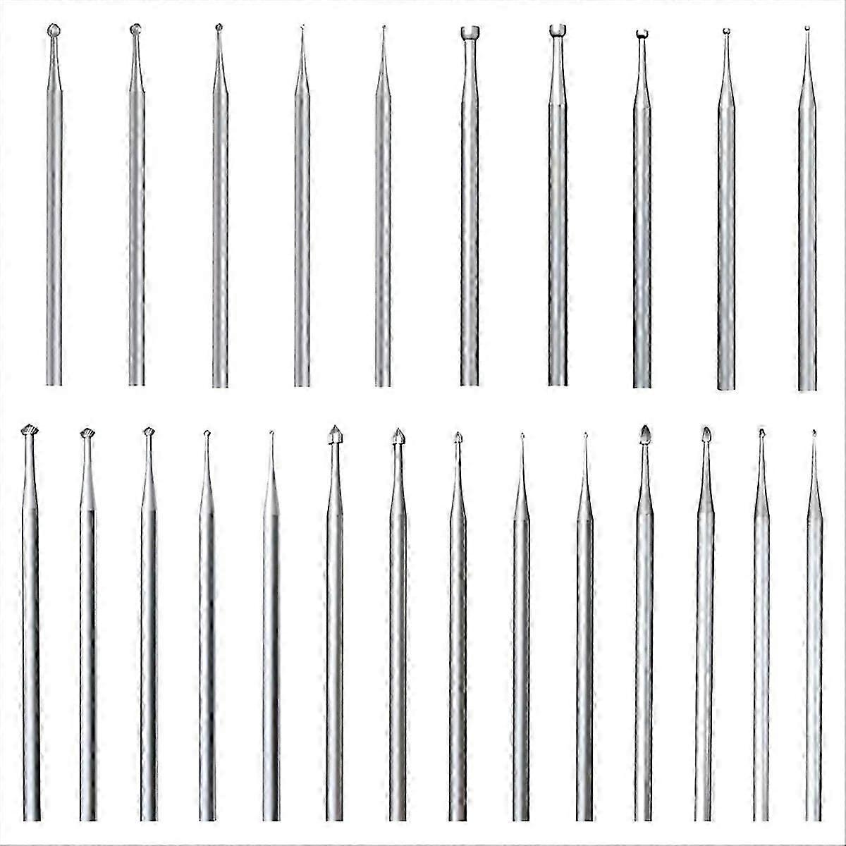 24Pcs 3/32inch Shank Burr Sets,Includes Ball Burs, Stone Setting Bits