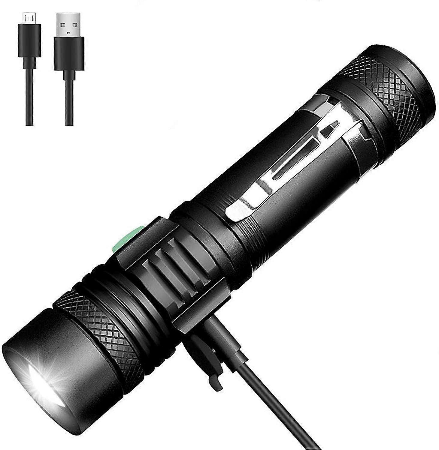 LED flashlight, USB rechargeable, super bright waterproof flashlight