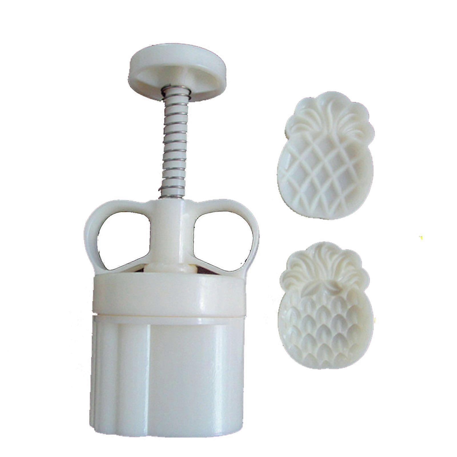3Pcs/Set Plastic 50g Hand-pressure Moon Cake Mould with Pineapple Pattern Mold