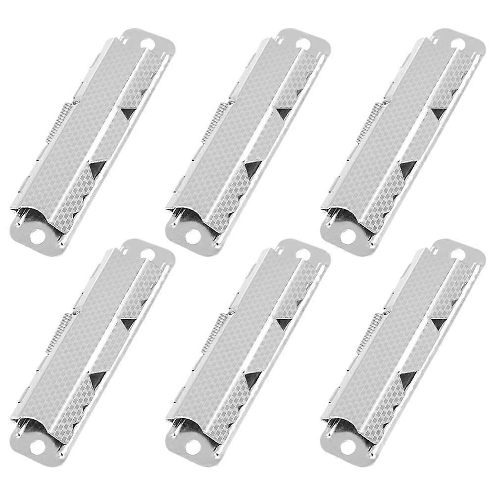 6Pcs Metal Bill Clips Office Document Clips Menu Replaceable Clips Clipboard Mount Clips