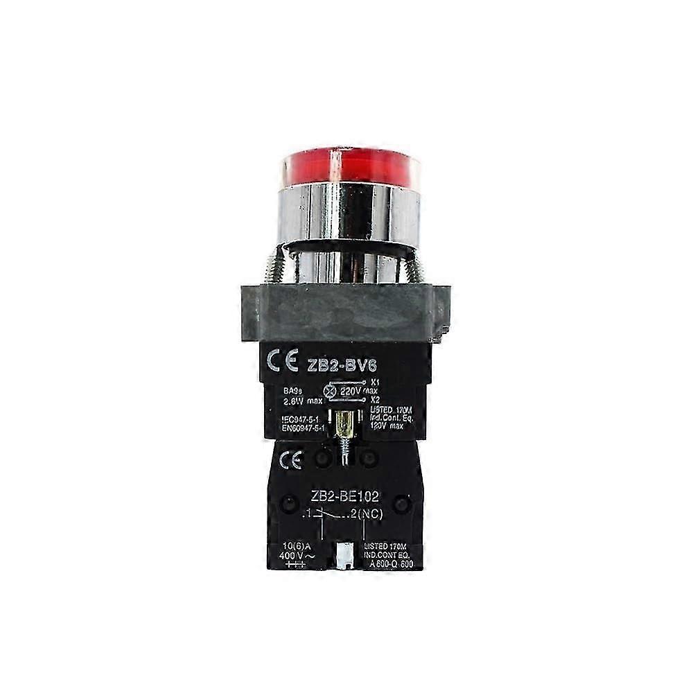 LED Push Button Switch XB2BW3462 with Bright Flat Round Indicator Light for Control Panel 26-27