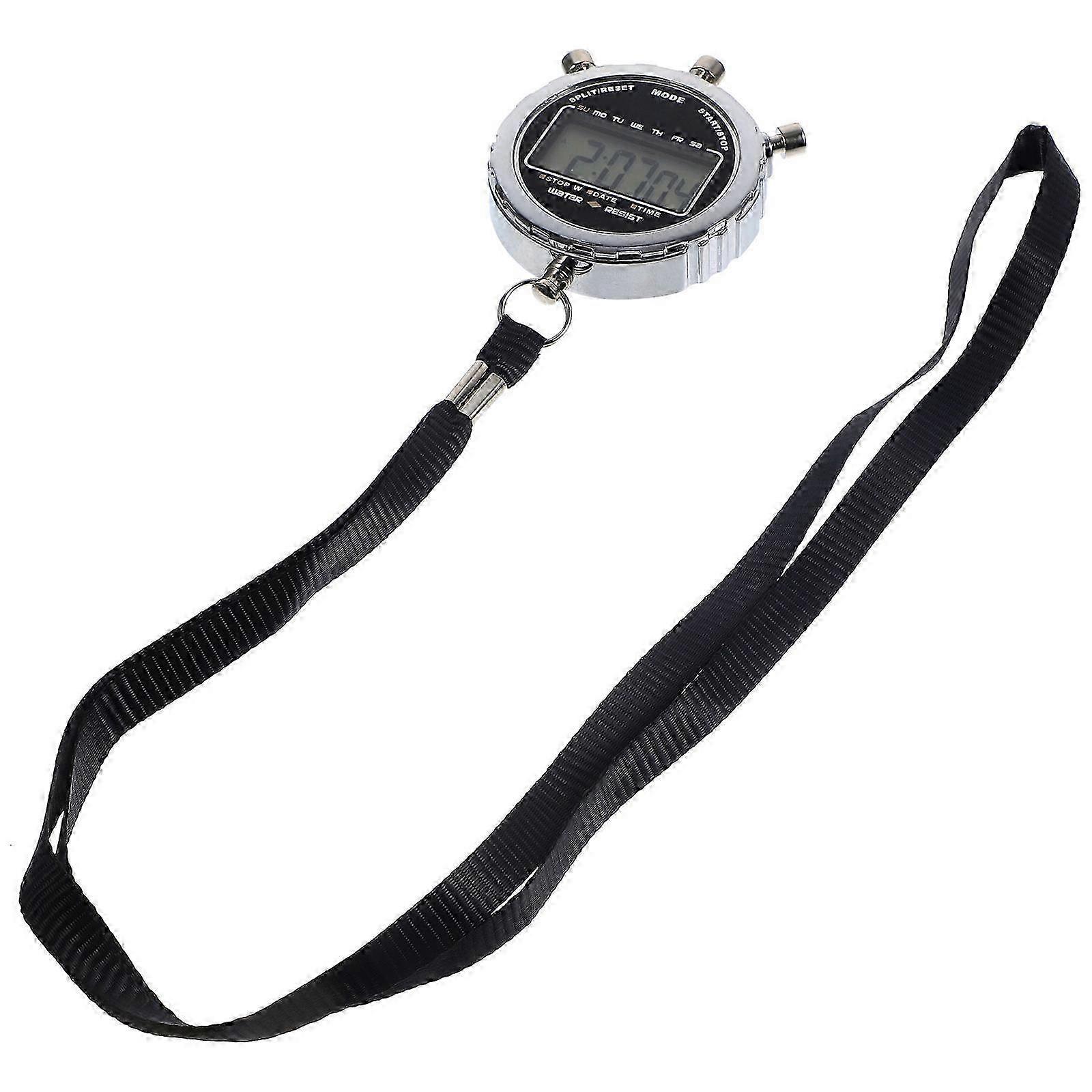 1PC Metal Electronic Stopwatch Waterproof Handheld LCD Chronograph Digital Timer