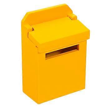 Mini-brevlåda för dekoration, gult trä, miniatyrbrevlåda, tillbehör