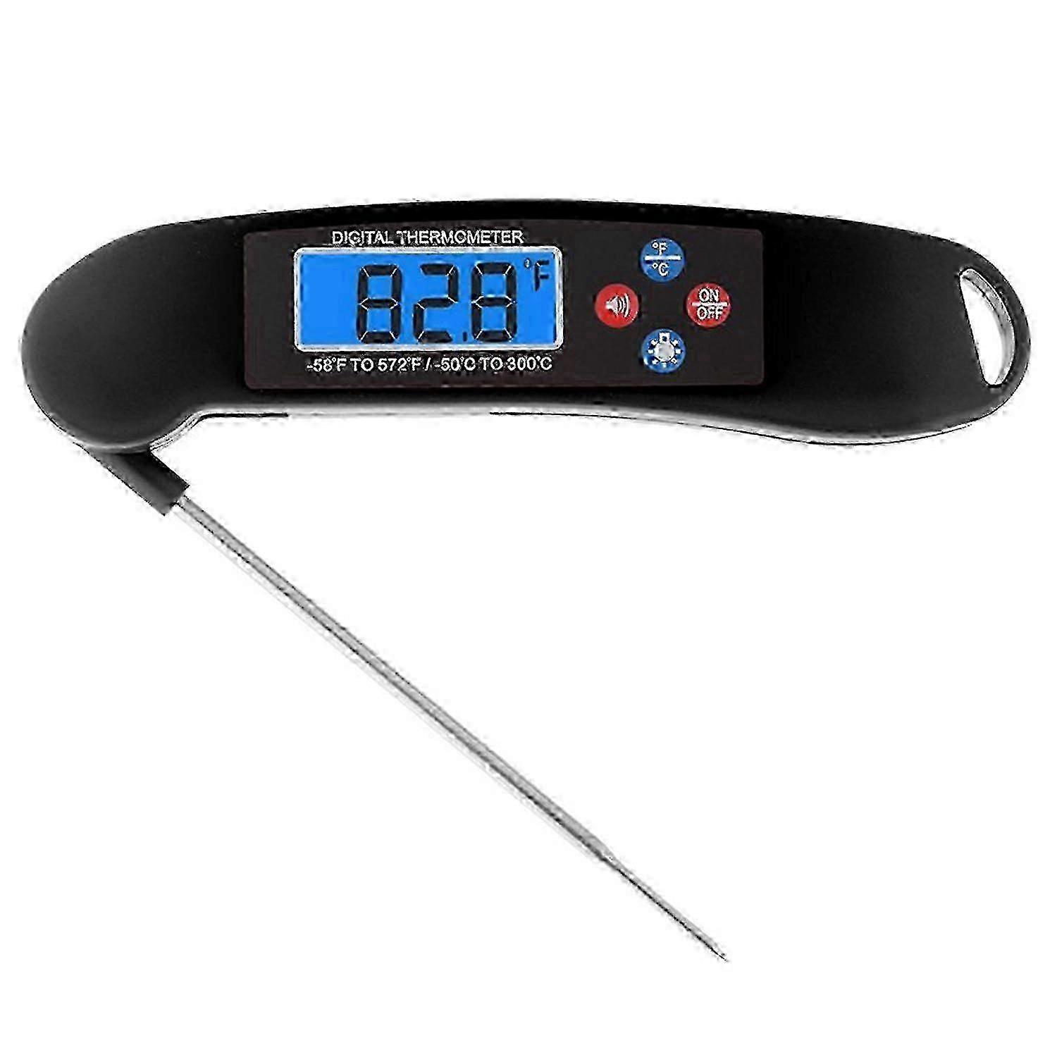 Talking Digital Meat Thermometer Super Fast Instant Read Thermometer With Backlit Function Black
