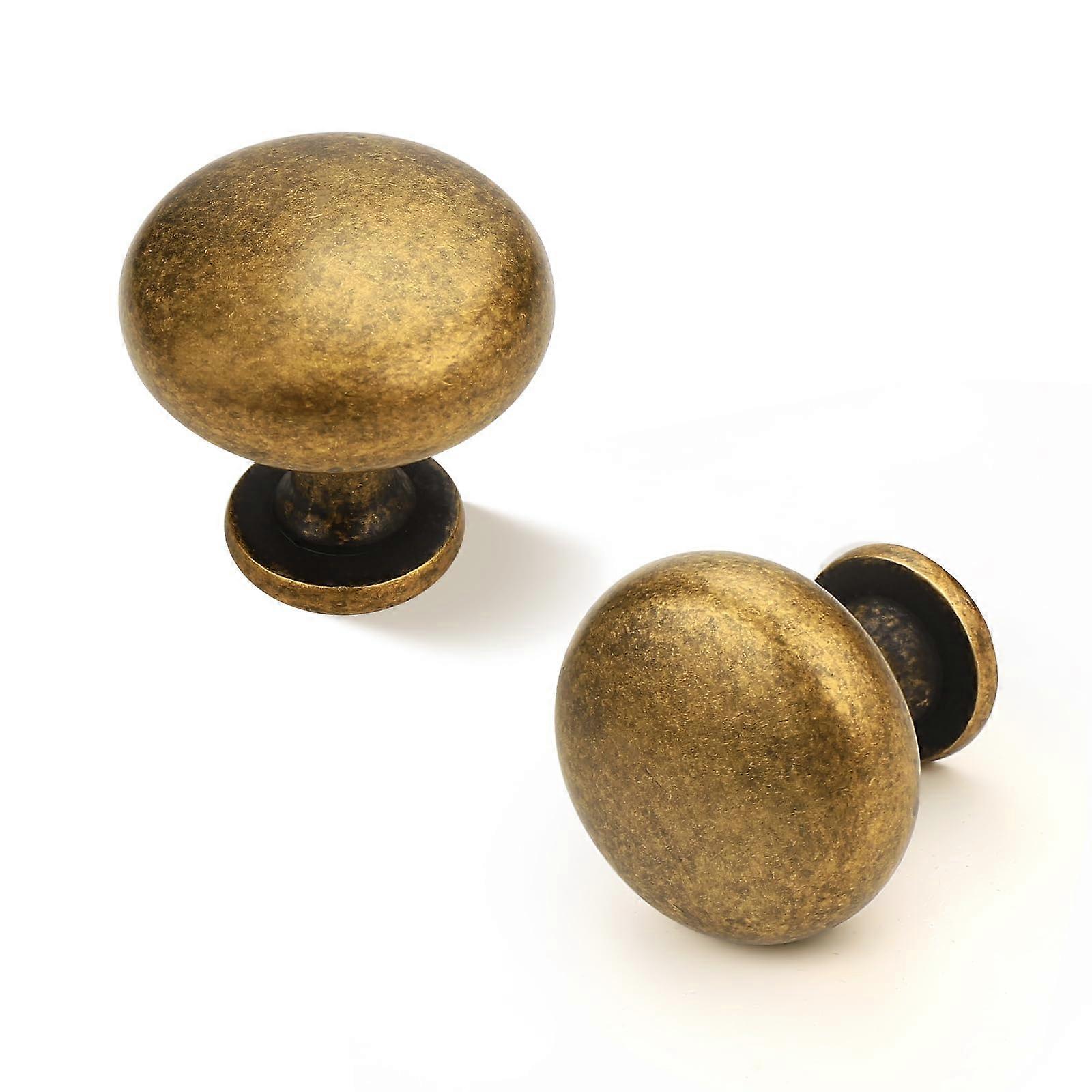 25 Pack Antique Brass Cabinet Knobs Drawer Pulls, Solid Zinc Construction, Durable Fingerprint Resistant