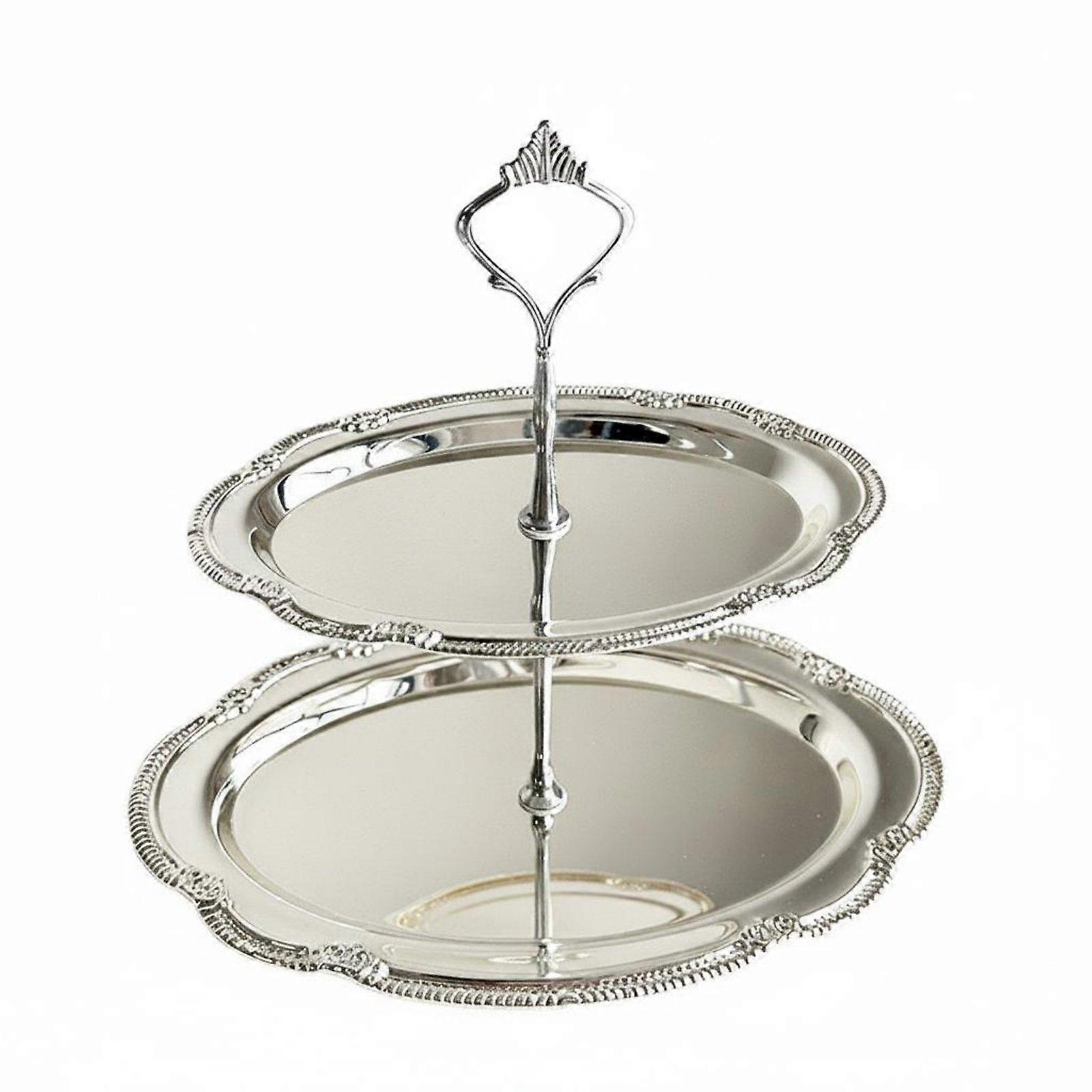 2 Tier Dessert Stand French Style Double Layer Snack Tray Multi function2 Tier