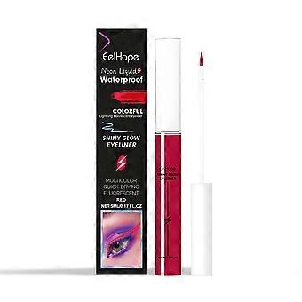 Eelhope Fluorescent Eyeliner Liquid (Red), Colorful And Charming Eyeliner For Long-Lasting Smooth And Moisturizing Eyes Without Fading