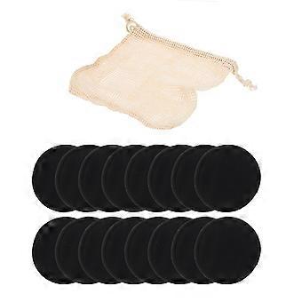 Facial Cleansing Pads Reusable Makeup Remover Pads for Home 16Pcs Black