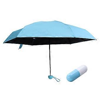 Opvouwbare mini-parasol op zonne-energie voor beschutting, blauwe compacte capsulekoffer
