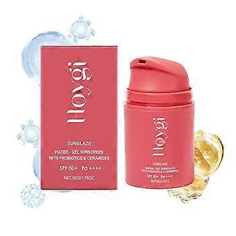 SPF50+ PA++++ Water Gel Sunscreen with Probiotics & Ceramides 50g Lightweight, Non-Greasy UVA/UVB Protection, Hydrating & Barrier Repair for All Skin
