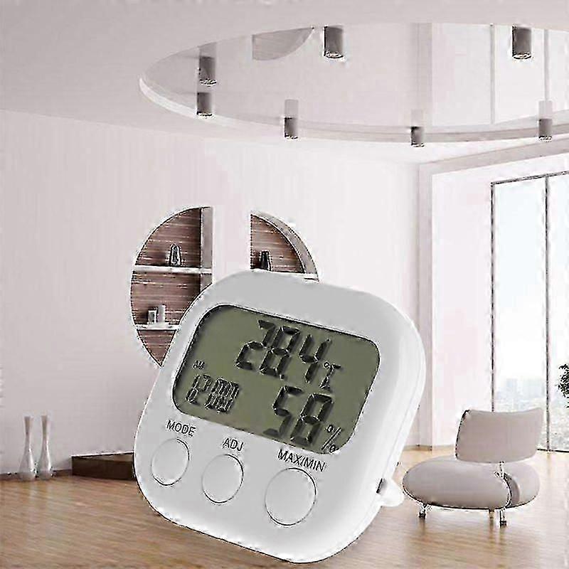 Digital LCD Thermometer Humidity Meter Hygrometer Max Min Air Temperature Clock