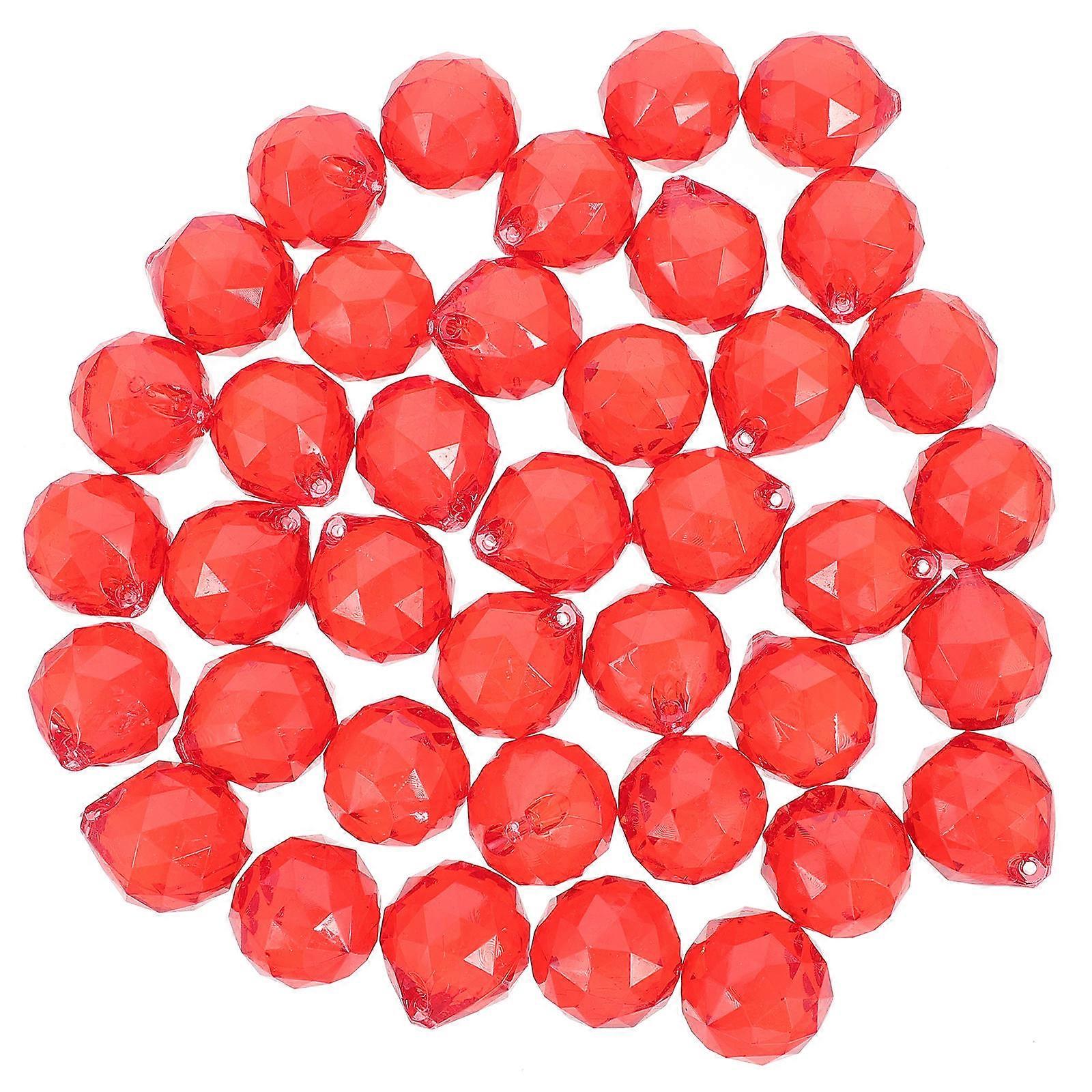 Red Plastic Beads Ball Pendant for Wedding 1Set