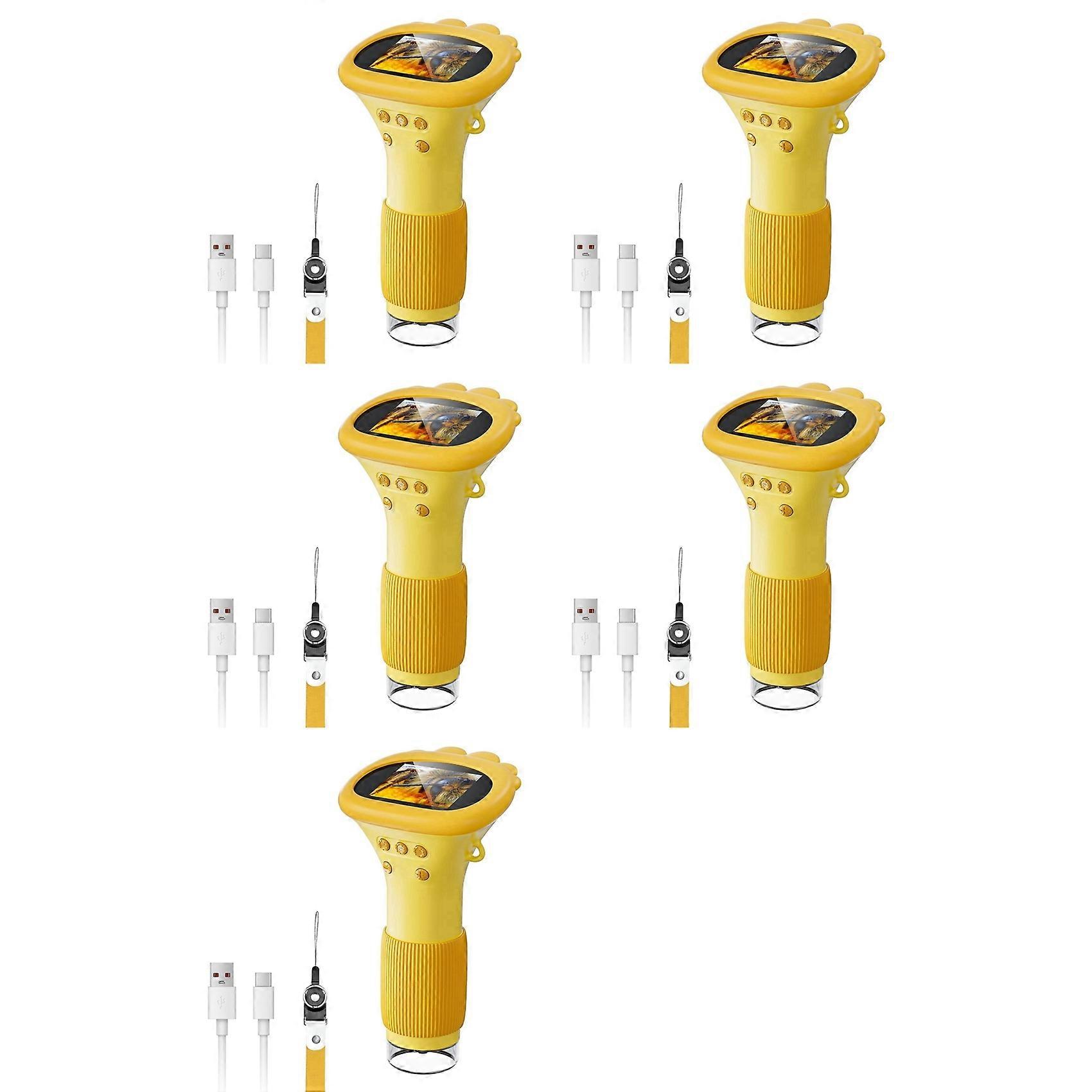 5pcs Kids Microscope, 1000X Handheld Digital Microscope HD Portable Mini USB Microscope Camera Compatible with PC
