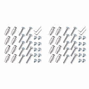 Secure Wheel Alignment & Precise Spacing, 20X Inline Skate Axle Spacer Screws & Bearing Spacers with Wrench for Roller Skates, B